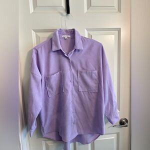 Light Cloud Ten Purple Corduroy Collared Shirt